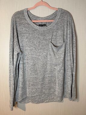 Rag & Bone Heather Gray Pocket Knit High Low Hem Sweater Tunic Medium